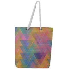 Triangle Pattern Mosaic Shape Full Print Rope Handle Tote (large) by Pakrebo