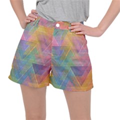 Triangle Pattern Mosaic Shape Stretch Ripstop Shorts