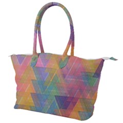 Triangle Pattern Mosaic Shape Canvas Shoulder Bag