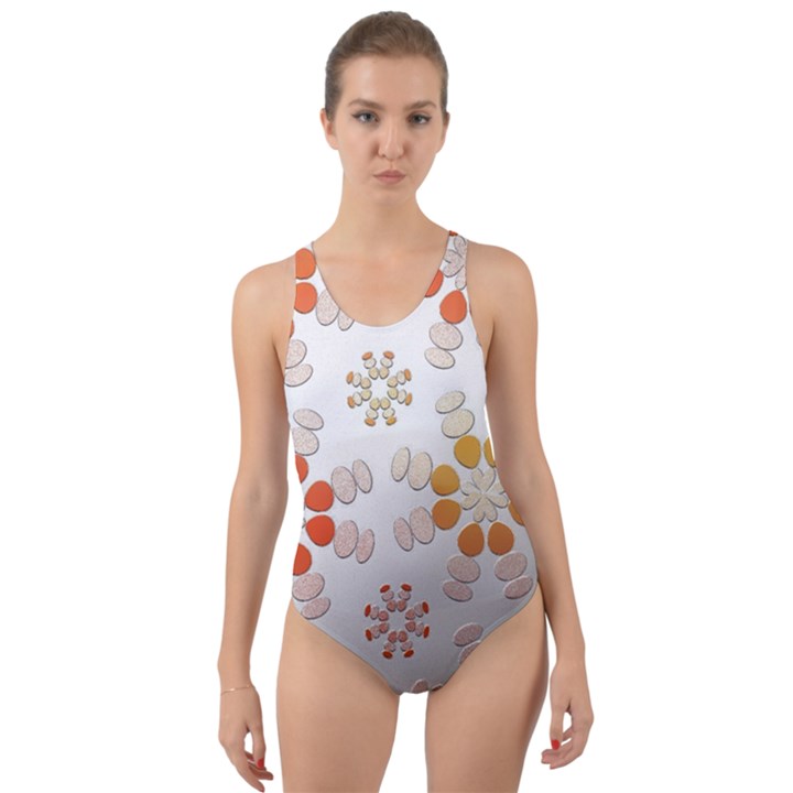 Wallpaper Pattern Abstract Cut-Out Back One Piece Swimsuit