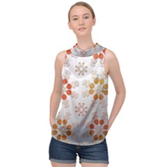 Wallpaper Pattern Abstract High Neck Satin Top