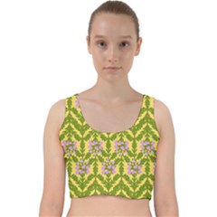 Texture Heather Nature Velvet Racer Back Crop Top