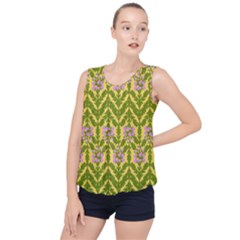 Texture Heather Nature Bubble Hem Chiffon Tank Top