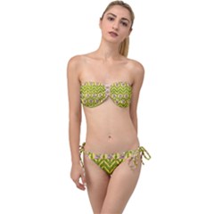 Texture Heather Nature Twist Bandeau Bikini Set