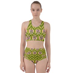 Texture Heather Nature Racer Back Bikini Set by Pakrebo