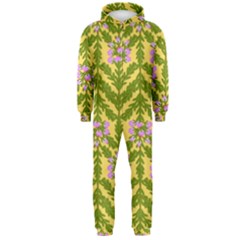 Texture Heather Nature Hooded Jumpsuit (men)  by Pakrebo