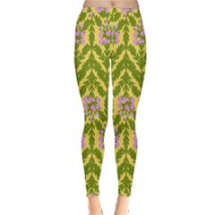 Texture Heather Nature Inside Out Leggings by Pakrebo