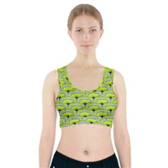 Texture Green Plant Leaves Arches Sports Bra With Pocket by Pakrebo