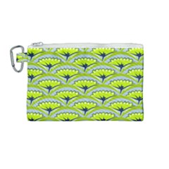 Texture Green Plant Leaves Arches Canvas Cosmetic Bag (medium) by Pakrebo