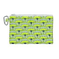 Texture Green Plant Leaves Arches Canvas Cosmetic Bag (large) by Pakrebo