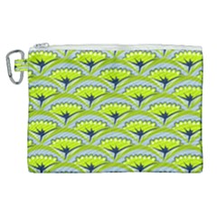 Texture Green Plant Leaves Arches Canvas Cosmetic Bag (xl) by Pakrebo