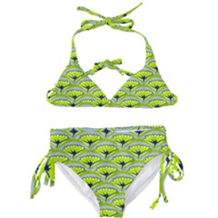 Texture Green Plant Leaves Arches Kids  Classic Bikini Set by Pakrebo