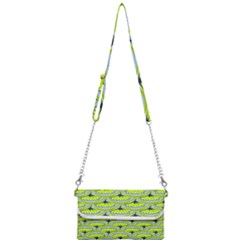 Texture Green Plant Leaves Arches Mini Crossbody Handbag