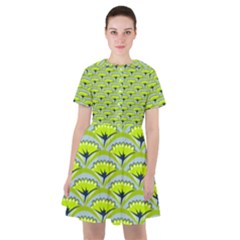 Texture Green Plant Leaves Arches Sailor Dress