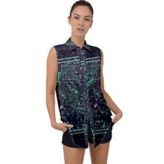 Constellation Constellation Map Sleeveless Chiffon Button Shirt