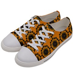 Desktop Abstract Template Flower Women s Low Top Canvas Sneakers by Pakrebo