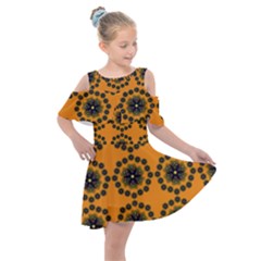 Desktop Abstract Template Flower Kids  Shoulder Cutout Chiffon Dress by Pakrebo