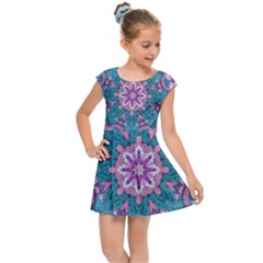 Mandala Pattern Abstract Kids  Cap Sleeve Dress by Pakrebo