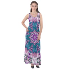 Mandala Pattern Abstract Sleeveless Velour Maxi Dress by Pakrebo