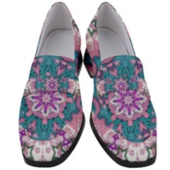 Mandala Pattern Abstract Women s Chunky Heel Loafers