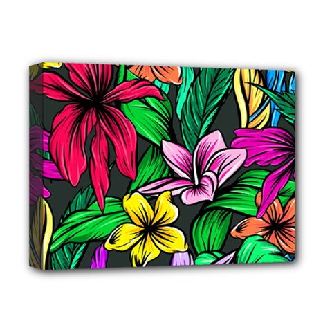 Hibiscus Flower Plant Tropical Deluxe Canvas 16  X 12  (stretched)  by Pakrebo