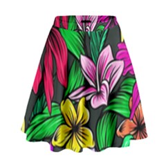 Hibiscus Flower Plant Tropical High Waist Skirt by Pakrebo