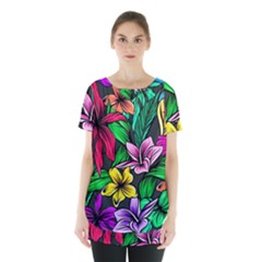 Hibiscus Flower Plant Tropical Skirt Hem Sports Top by Pakrebo