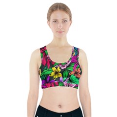 Hibiscus Flower Plant Tropical Sports Bra With Pocket by Pakrebo