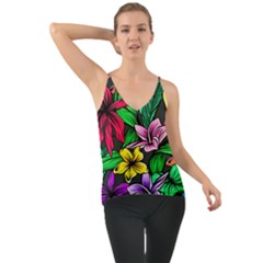 Hibiscus Flower Plant Tropical Chiffon Cami by Pakrebo