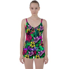 Hibiscus Flower Plant Tropical Tie Front Two Piece Tankini by Pakrebo