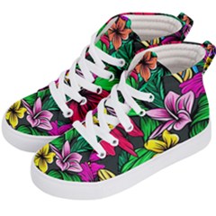 Hibiscus Flower Plant Tropical Kids  Hi-top Skate Sneakers by Pakrebo