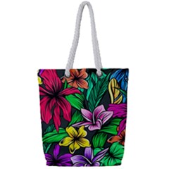 Hibiscus Flower Plant Tropical Full Print Rope Handle Tote (small) by Pakrebo