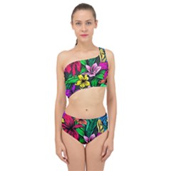 Hibiscus Flower Plant Tropical Spliced Up Two Piece Swimsuit by Pakrebo