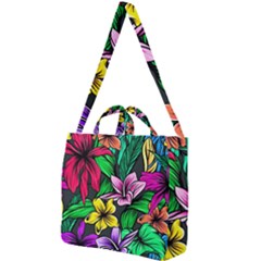 Hibiscus Flower Plant Tropical Square Shoulder Tote Bag