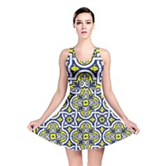 Tiles Panel Decorative Decoration Reversible Skater Dress by Pakrebo