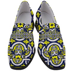 Tiles Panel Decorative Decoration Women s Chunky Heel Loafers