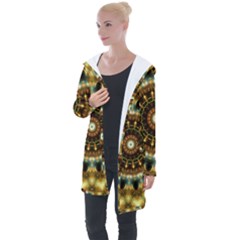 Pattern Abstract Background Art Longline Hooded Cardigan