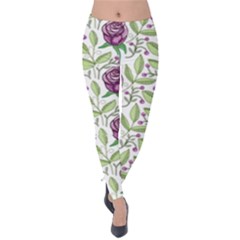 Default Texture Background Floral Velvet Leggings by Pakrebo