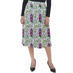 Default Texture Background Floral Classic Velour Midi Skirt 