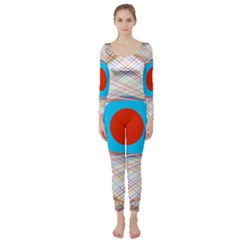 Line Art Geometric Design Line Long Sleeve Catsuit by Pakrebo