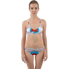 Line Art Geometric Design Line Wrap Around Bikini Set by Pakrebo