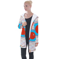 Line Art Geometric Design Line Longline Hooded Cardigan