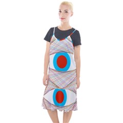 Line Art Geometric Design Line Camis Fishtail Dress