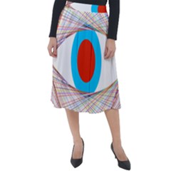 Line Art Geometric Design Line Classic Velour Midi Skirt 