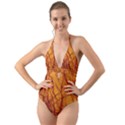 Lightning Internal Blood Vessel Halter Cut-Out One Piece Swimsuit View1