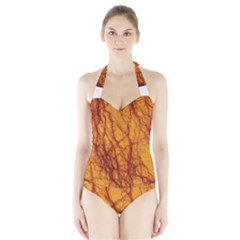 Lightning Internal Blood Vessel Halter Swimsuit by Pakrebo