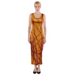 Lightning Internal Blood Vessel Fitted Maxi Dress