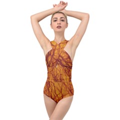 Lightning Internal Blood Vessel Cross Front Low Back Swimsuit by Pakrebo