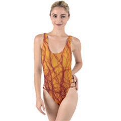 Lightning Internal Blood Vessel High Leg Strappy Swimsuit by Pakrebo