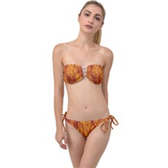 Lightning Internal Blood Vessel Twist Bandeau Bikini Set by Pakrebo